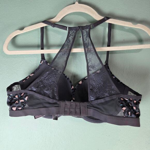Victoria's Secret Womens Gray Very Sexy Leopard Padded Underwire Push Up Bra 36B - Picture 2 of 5